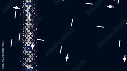 Interacting Elements Moving Across A Dark Abstract Background