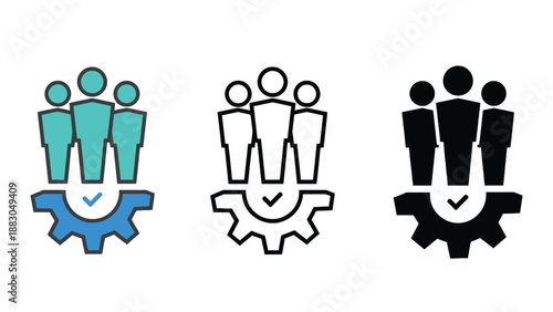 A group of people standing together in teamwork and partnership concept