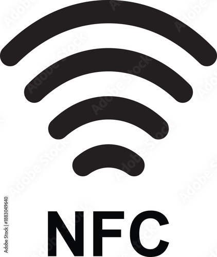 NFC icon. wireless data transfer nfc technology sign. Contactless payment. Cashless card payment