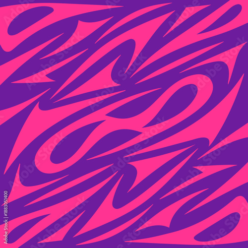 Vibrant abstract illustration of dynamic shapes and patterns in bold colors from a close-up viewpoint