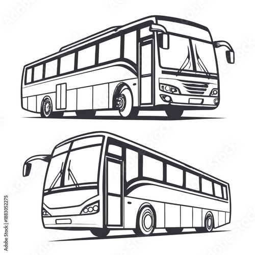 Bus Vector Illustration | Modern Public Transport Flat Icon Design