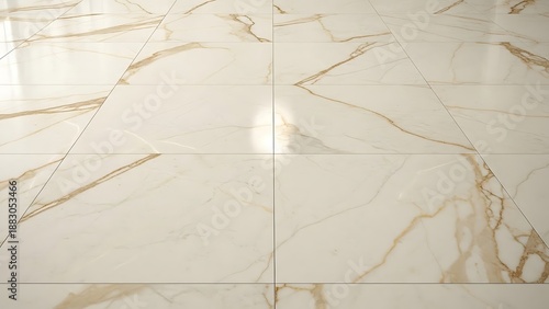 White Marble Floor Tiles with Elegant Gold Veining