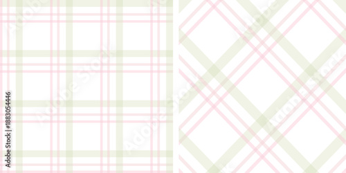 Pastel Pink and Green Plaid Pattern for Fabric Design