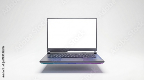 High Performance Gaming Laptop Showcase, Technology, Modern Environment, Digital Content, Aesthetic View