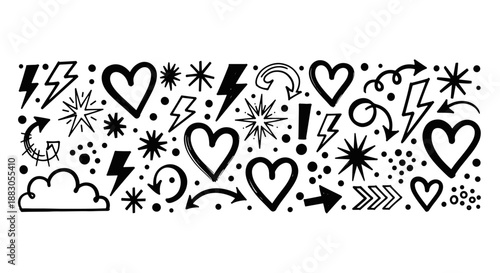 Urban graffiti spray paint icon set in street art style and gritty grunge texture for dynamic designs.