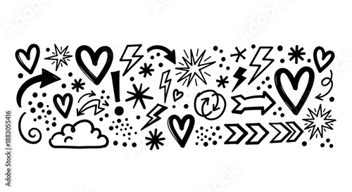 Urban graffiti spray paint icon set in street art style and gritty grunge texture for dynamic designs.