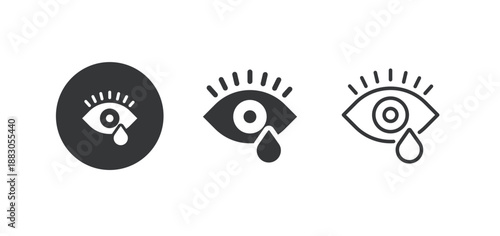 Eye tear icon. Multi series icon. Perfect pixel isolated on white background. Vector illustration