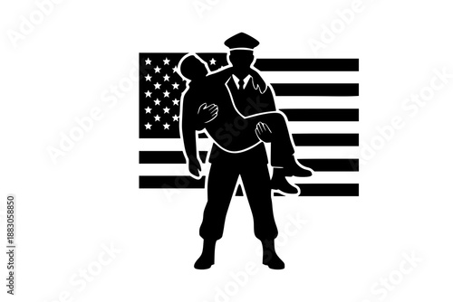 Patriotism and support for troops vector illustration