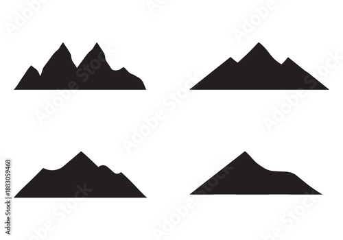 Mountains icon vector set. Set of mountains icons isolated