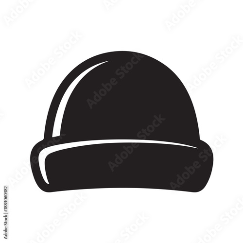 Black Beanie Isolated on White Background