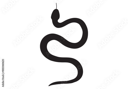 Snake silhouette set. Isolated snake silhouette on white background.	

