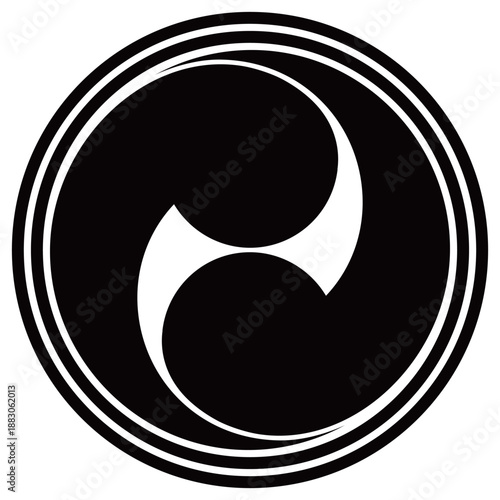 家紋です。二重輪に左二つ巴といいます。