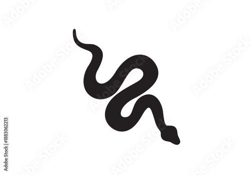 Snake silhouette set. Isolated snake silhouette on white background.	
