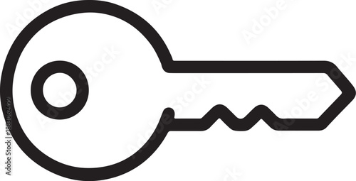 Minimalist Key Outline & Security Access Vector Icon