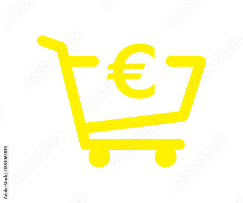 shopping cart with euro sign