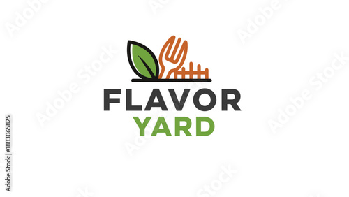 Flavor Yard Logo with Leaf and Fork.