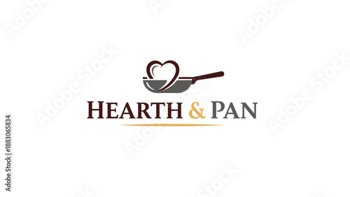 Hearth and Pan Cooking Logo Design.