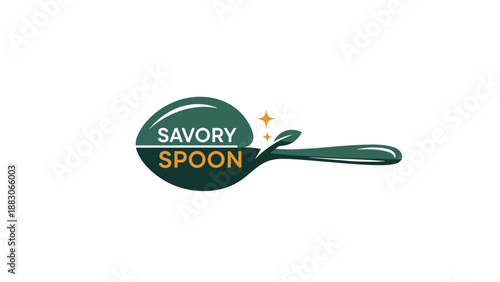 Savory Spoon Logo Design Element Illustration.