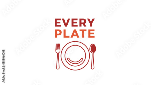 Simple Line Drawing of Plate and Utensils 1.