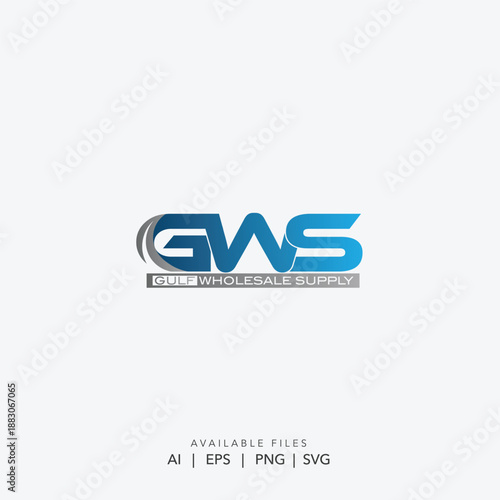 Modern Blue GWS Letter Logo, Corporate Business Identity Vector Symbol , Abstract Typography Branding Element featuring Blue Lettering