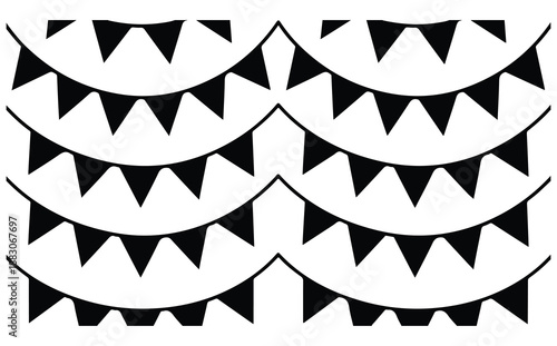Vector collection of hanging party bunting flags.