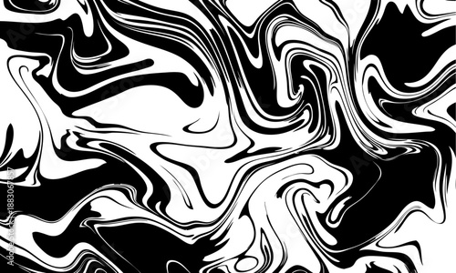 A black and white overlay contour showcases waves, swirls, and twisted patterns in a trendy retro psychedelic style, producing a