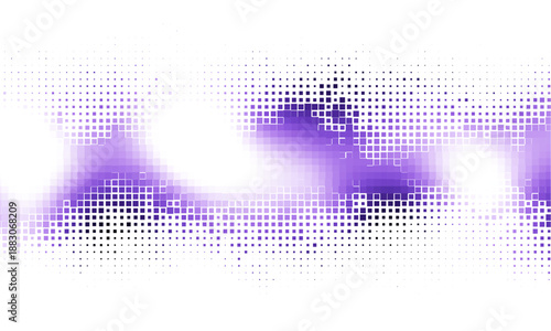 Vector abstract futuristic particle background. Overlay halftone background. Shiny purple gradient