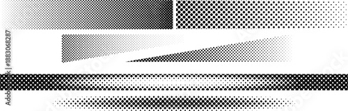 Set various vector grunge geometric abstract halftone shapes