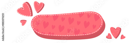 Pink Valentines day speech bubble with hearts. Valentines day banner, poster, social media post layout, quiz backdrop, square banner design template set. abstract pink love shape