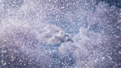 Fluffy Clouds Moving Across a Blue Sky Time Lapse.