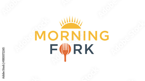 Morning Fork Logo with Sun Symbol.
