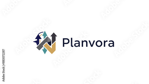 Planvora Logo Design with Arrows.