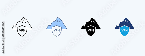 Vpn Tunnel Multiple Icon Illustration Vector