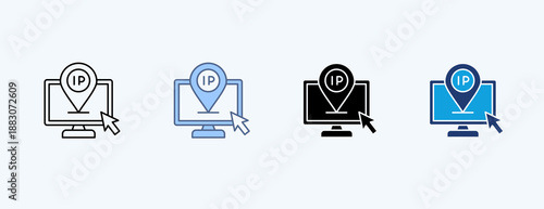 Ip Address Multiple Icon Illustration Vector