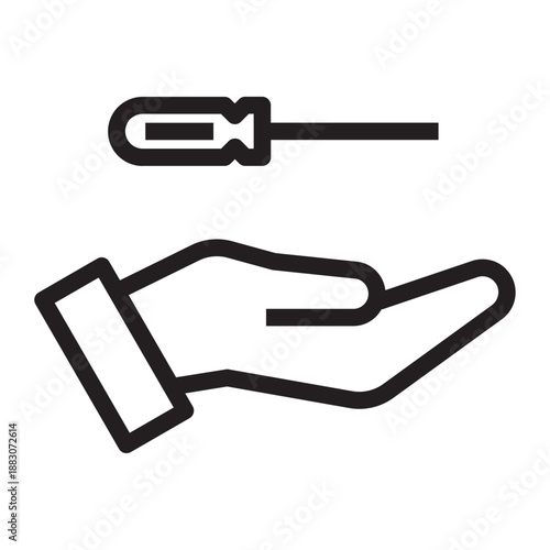 Line icon of hand tool