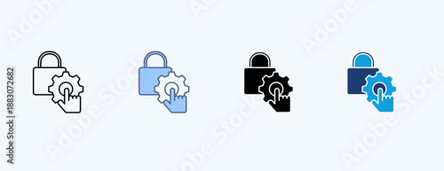 Secure Access Multiple Icon Illustration Vector