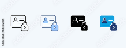 Private Data Multiple Icon Illustration Vector