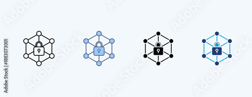 Secure Network Multiple Icon Illustration Vector