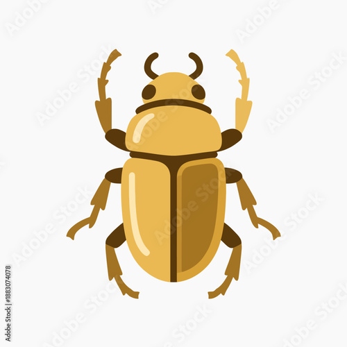 Intricate golden scarab beetle illustration inspired by ancient Egyptian art, ideal for history education, museum displays, and luxury jewelery design concepts.