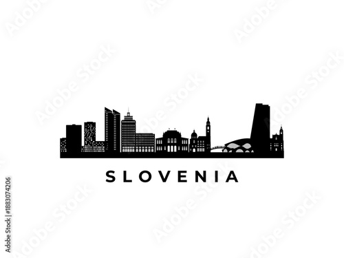 Vector Slovenia skyline. Travel Slovenia famous landmarks. Business and tourism concept for presentation, banner, web site.