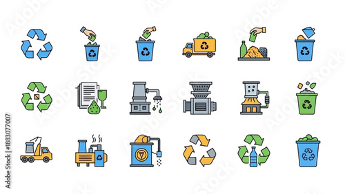 Collection of Recycling Icons and Symbols.