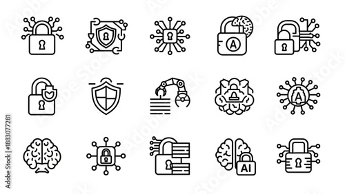 Collection of Security and Technology Icons.