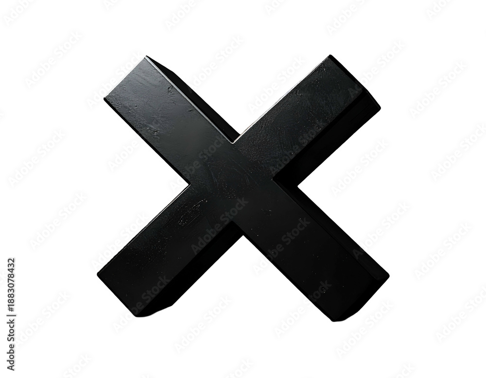 Obraz premium Black Cross Symbol Object Closeup.