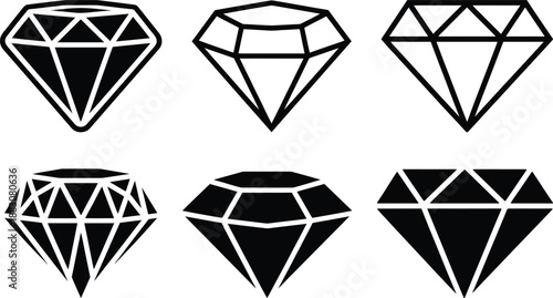 Diamond icons set