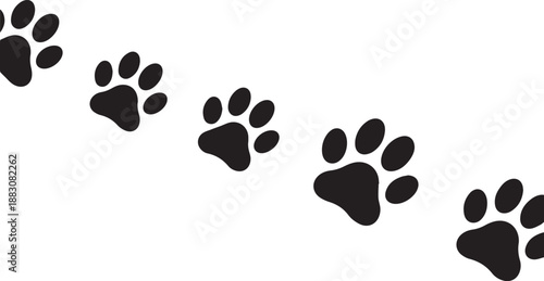 Dog or cat paw print flat icon for animal apps and websites