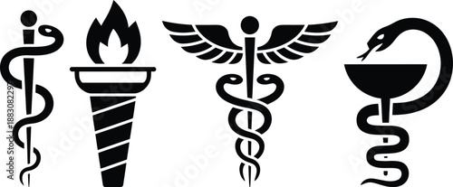 Medical symbols representing health and wellness