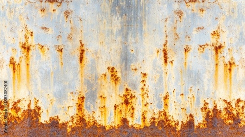 Detailed abstract rust patterns bleeding down aged metal surfaces showing textural corrosion and discoloration