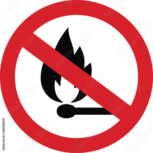 No open flame allowed sign