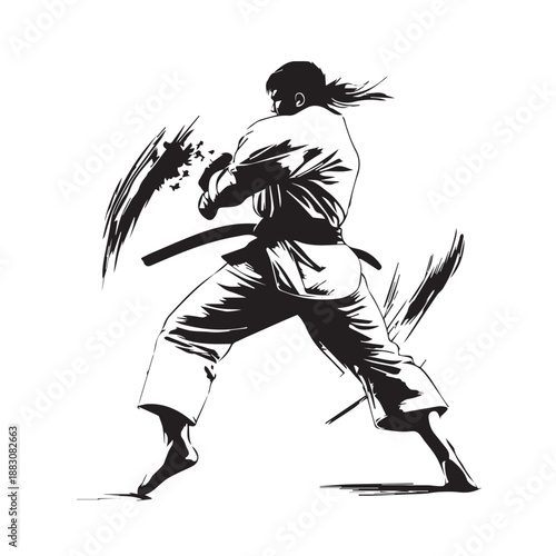 vector illustration of karate athlete