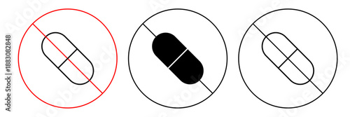 No drugs signs collection for website design, app, UI design.